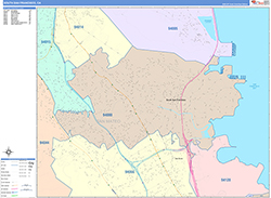 South San Francisco Wall Map Color Cast Style 2026